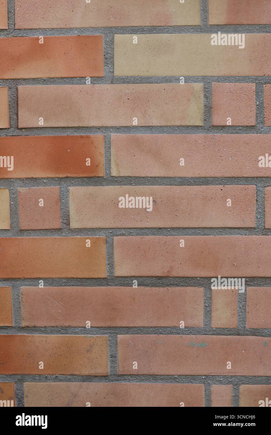 Vertical photography with orange brick wall. Stock Photo