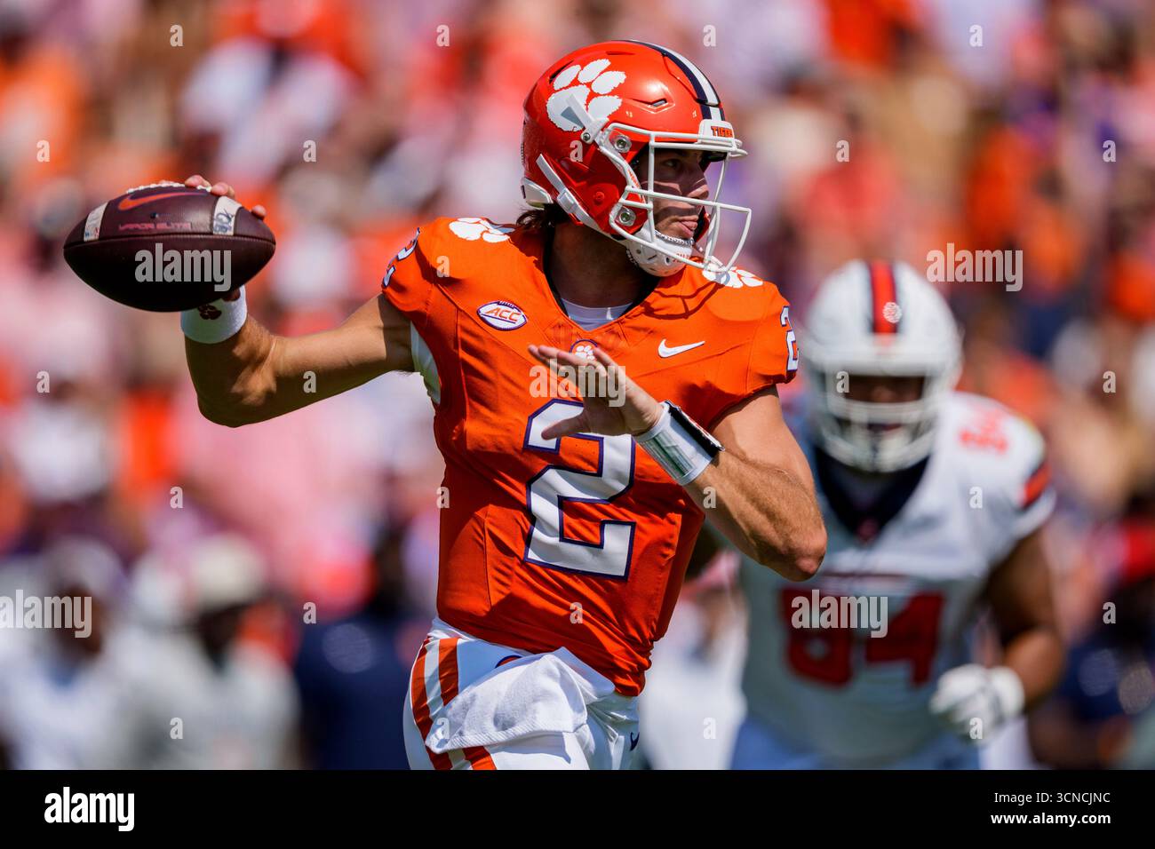 Clemson quarterback Cade Klubnik (2) throws a pass in the first half of ...