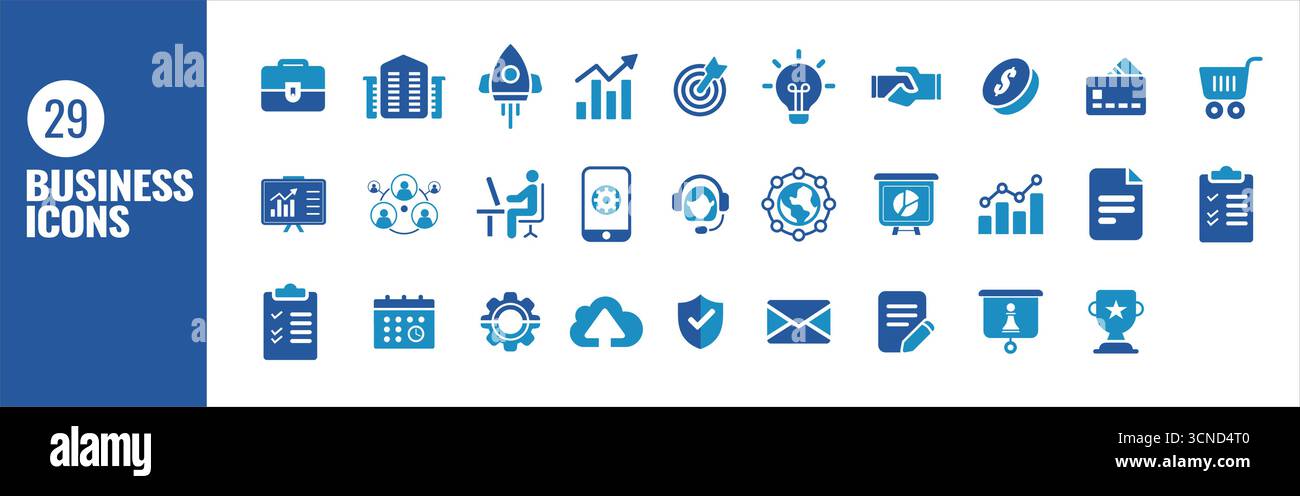Modern Business Icons Collection Stock Vector