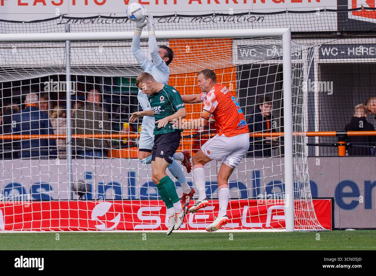 Volendam Goalkeeper Stijn Van Gassel Of SBV Excelsior Rotterdam Makes 