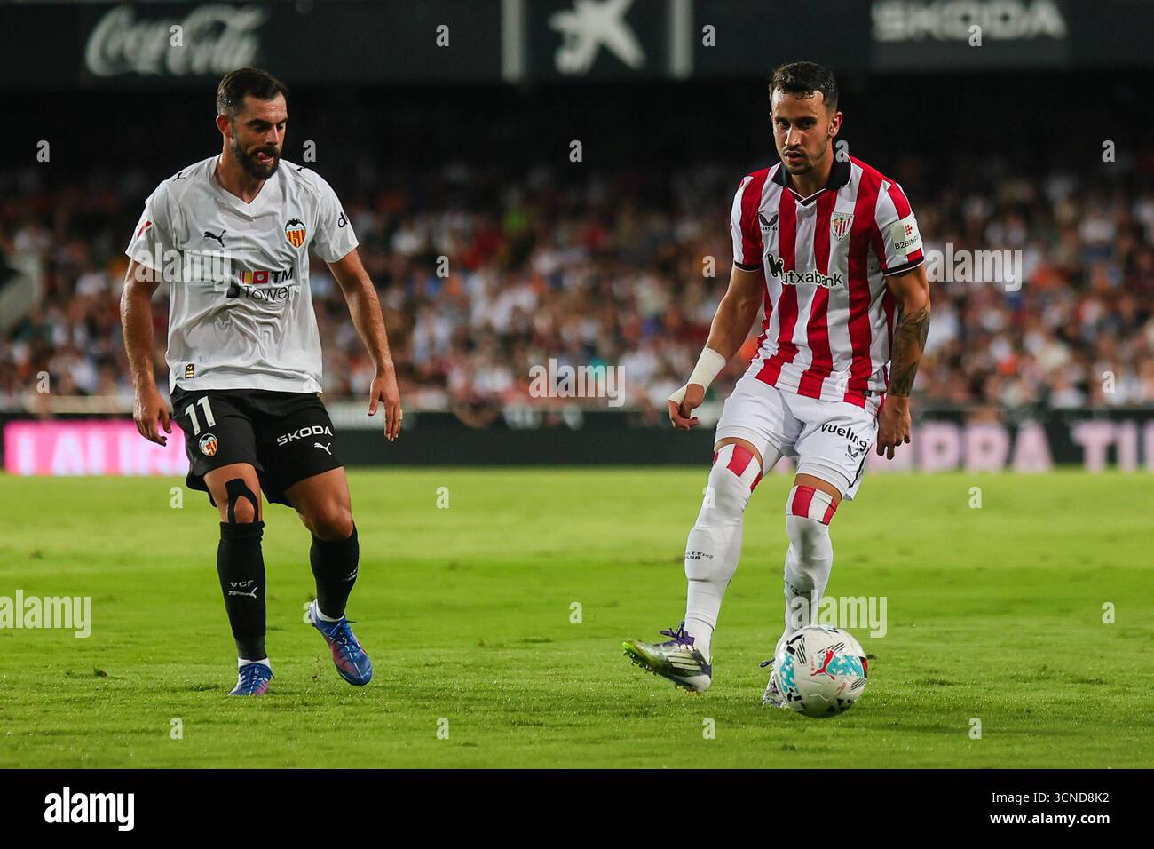 Spanish La Liga EA Sports soccer match Valencia vs Athletic Club at ...