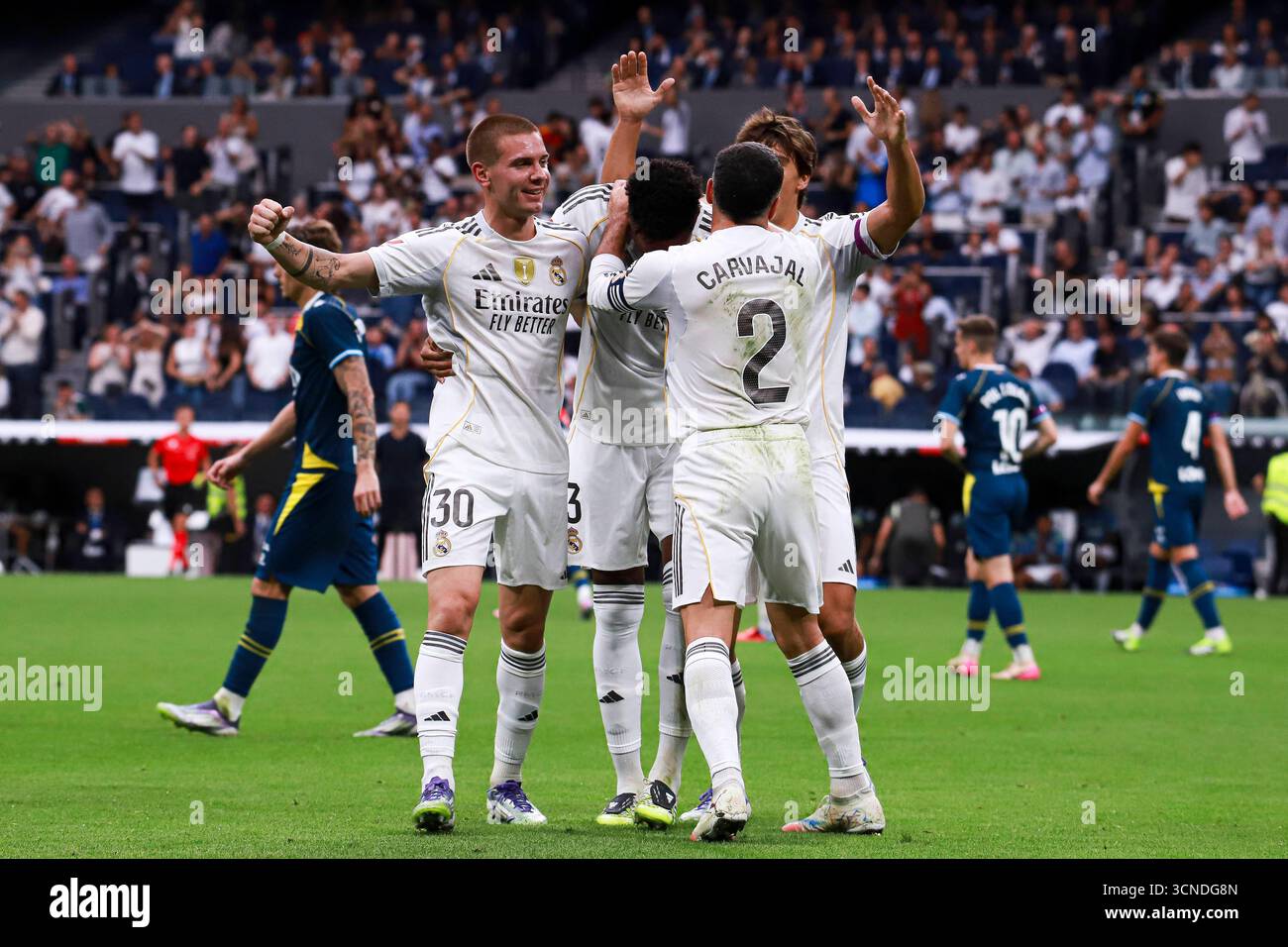 Spanish La Liga EA Sports soccer match Real Madrid vs Espanyol at ...