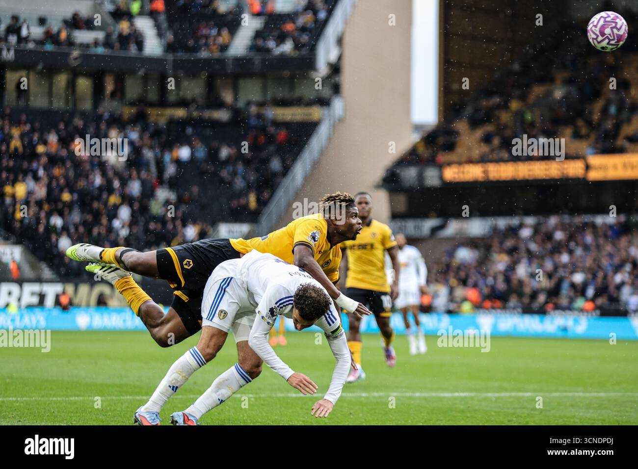 Emmanuel Agbadou (12 Wolves) diving header during the Premier League ...