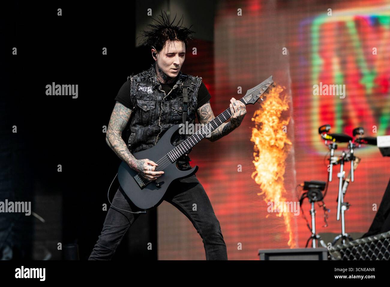 Ricky Horror Olson of Motionless in White performs during the Louder ...