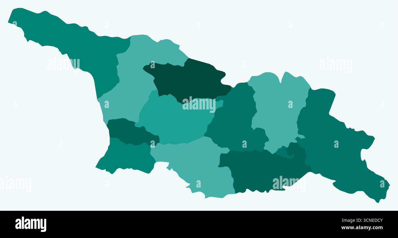 Map of Georgia with regions. A simple country border map with region ...