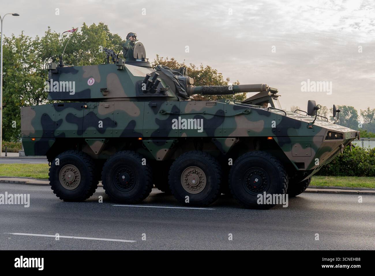 Warsaw, Poland. 15th Aug, 2025. M120 Rak self-propelled wheeled gun ...