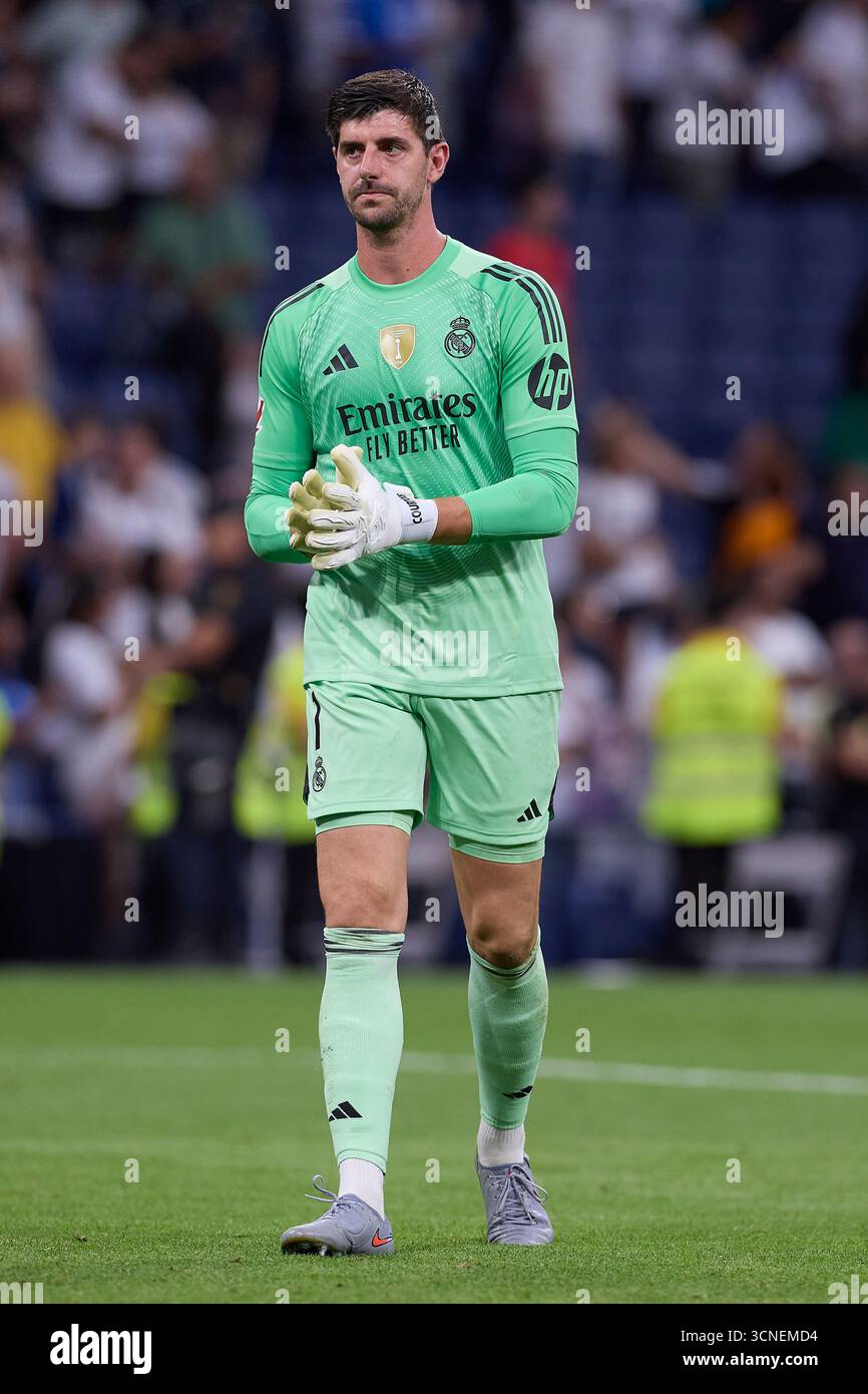 Thibaut Courtois Of Real Madrid CF Seen In Action During The 2025 2026 Thibaut Courtois Of Real Madrid CF Seen In Action During The 2025 2026