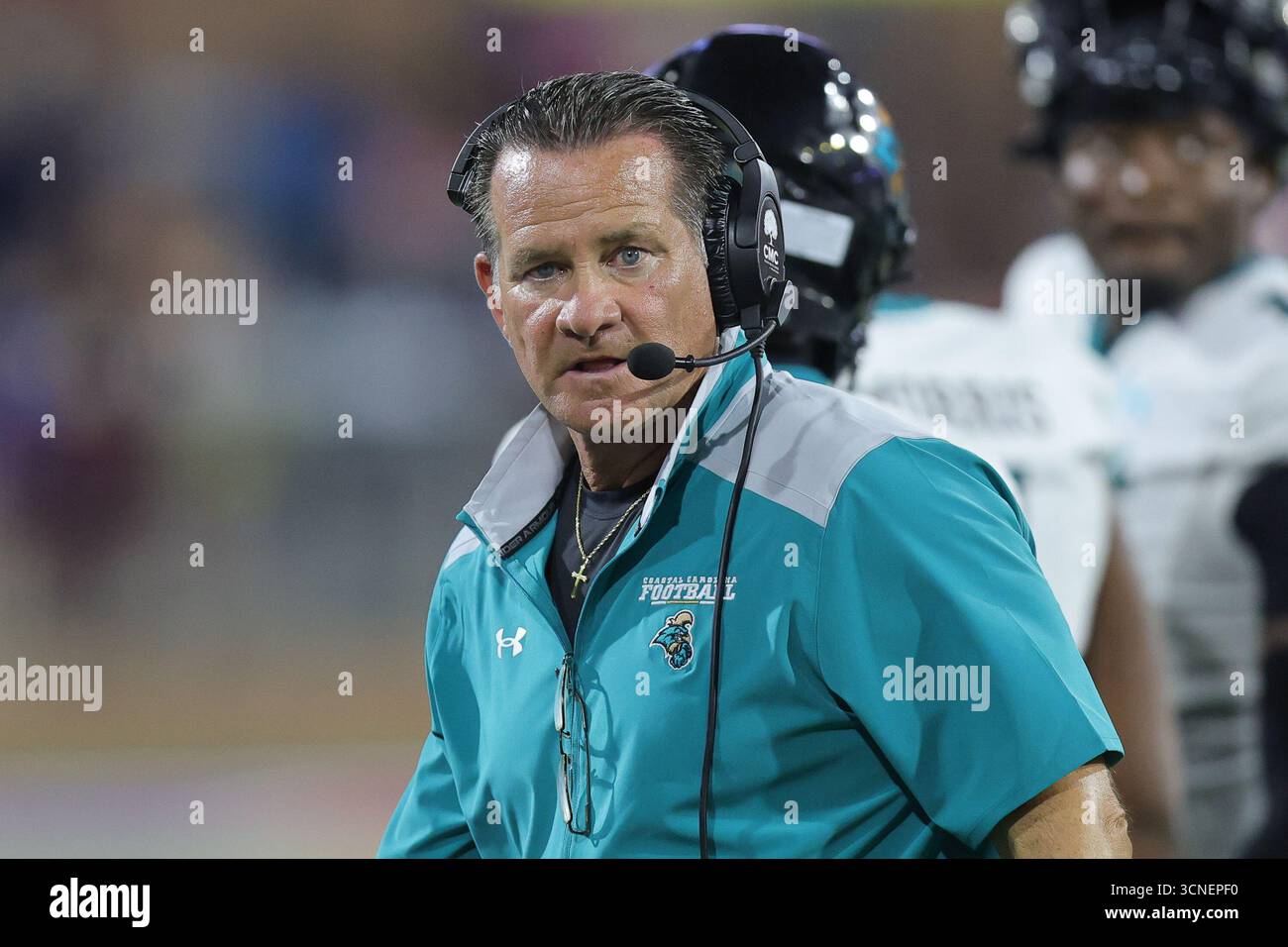 Sep 20, 2025: Coastal Carolina Chanticleers head coach Tim Beck returns ...