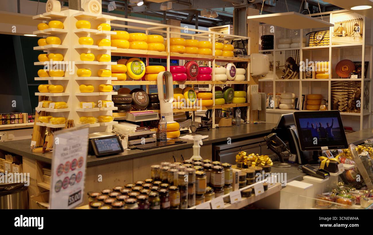 ROTTERDAM, NETHERLANDS - SEPTEMBER 13, 2025 - Inside a Dutch cheese ...