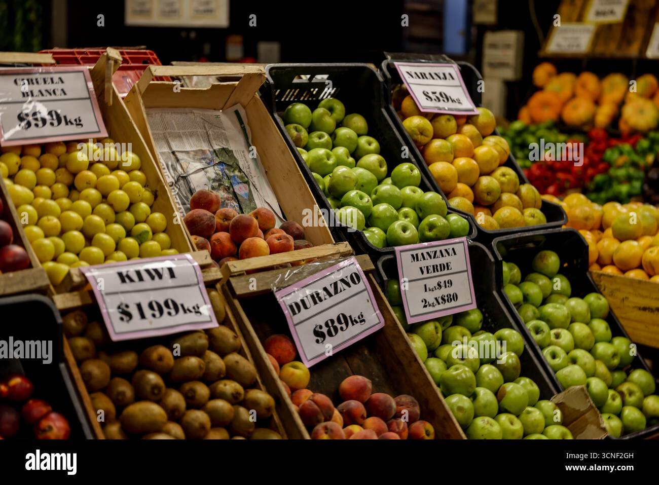 Colorful and abundant display of fresh fruits and vegetables in a ...