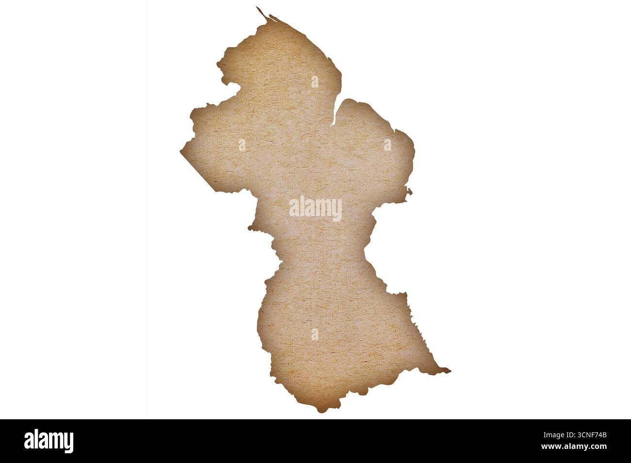 Accurate and detailed map of Guyana on grunge paper Stock Photo - Alamy