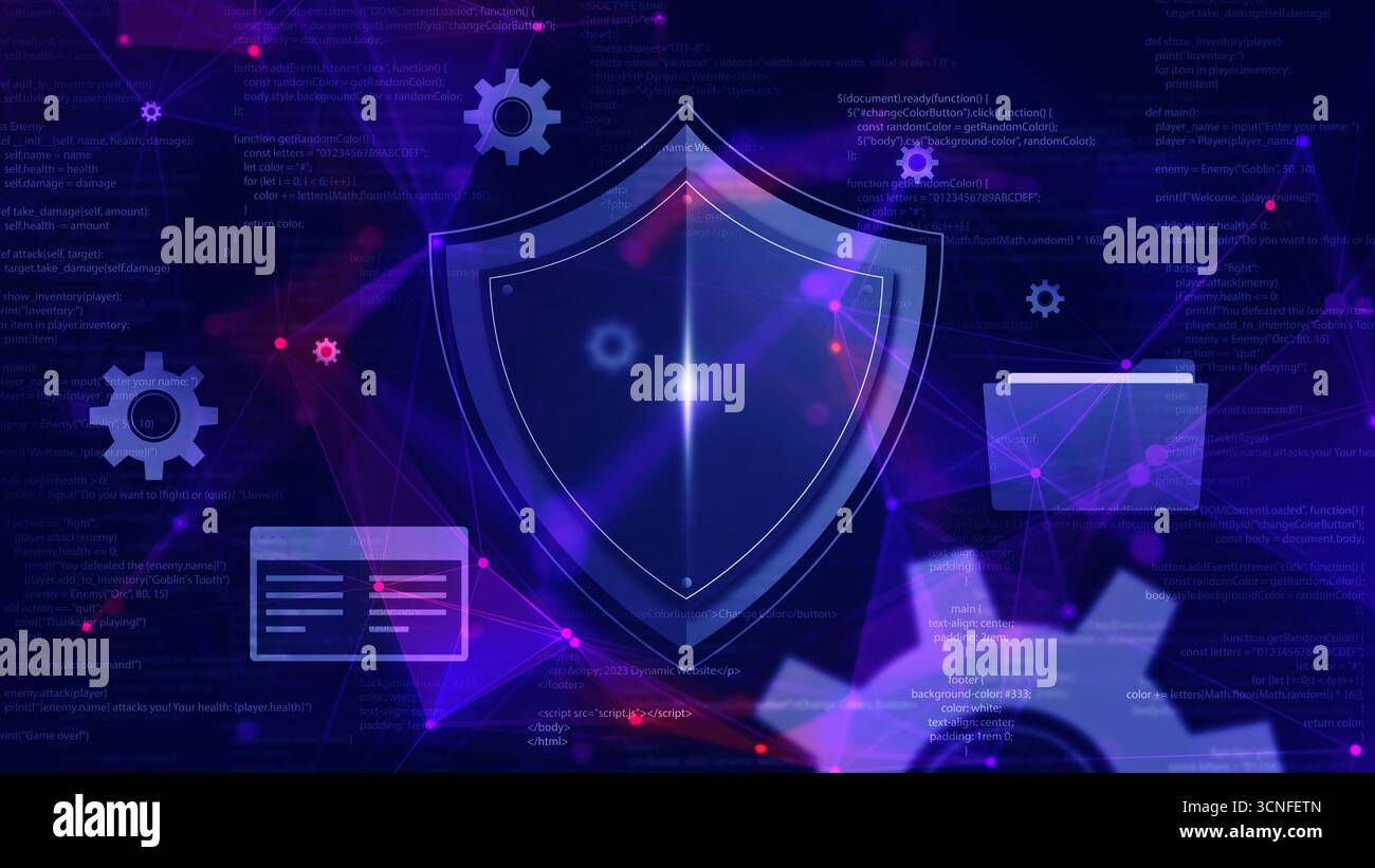 Cybersecurity shield gears digital hi-res stock photography and images ...