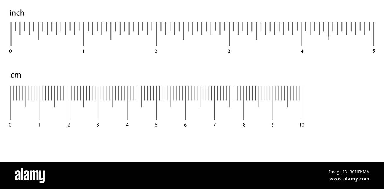 Measuring scale with numbers, markup for rulers. Measuring scale for ...