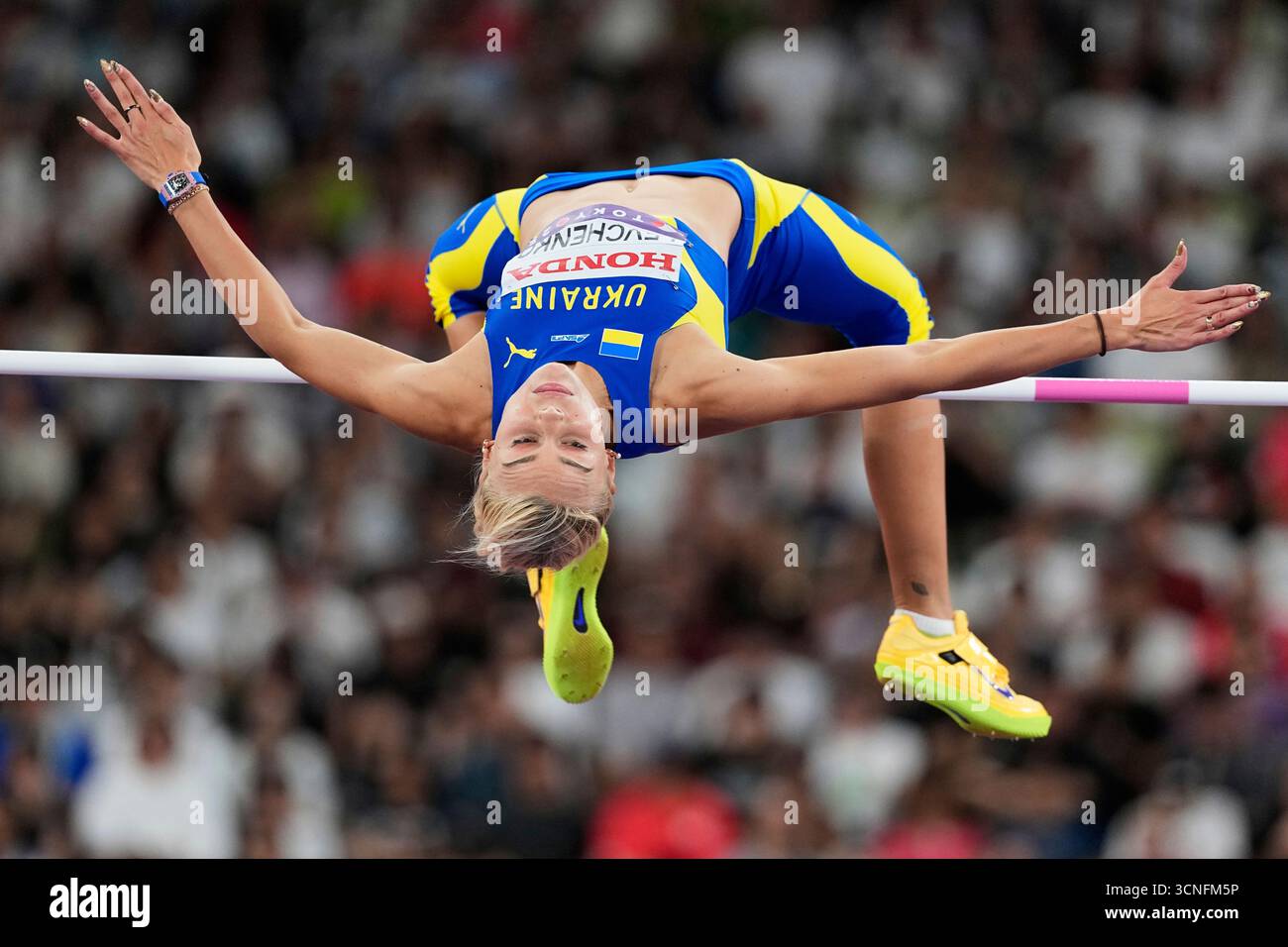 Yevchenko Ukraine's Yuliia Levchenko competes in the women's high jump final at ...