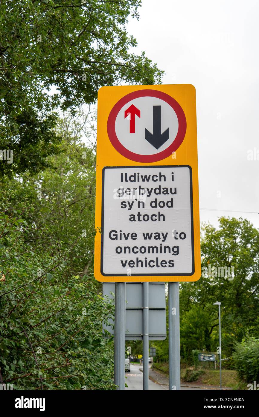 Stop Sign In Welsh English road sign hi-res stock photography and images - Alamy
