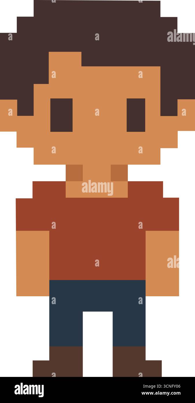 Retro pixel art character for game design or 8-bit style mascot ...
