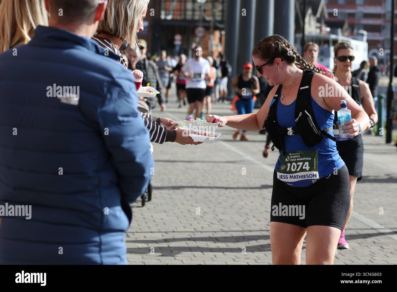 Ipswich, UK. 21st Sep, 2025. The Larking Gowen Ipswich Half Marathon sees thousands of participants running around the town and beyond raising funds for good causes. Hundreds of spectators lined the route in the town to cheer on the runners. Credit: Eastern Views/17�Թ����� Live News Stock Photo