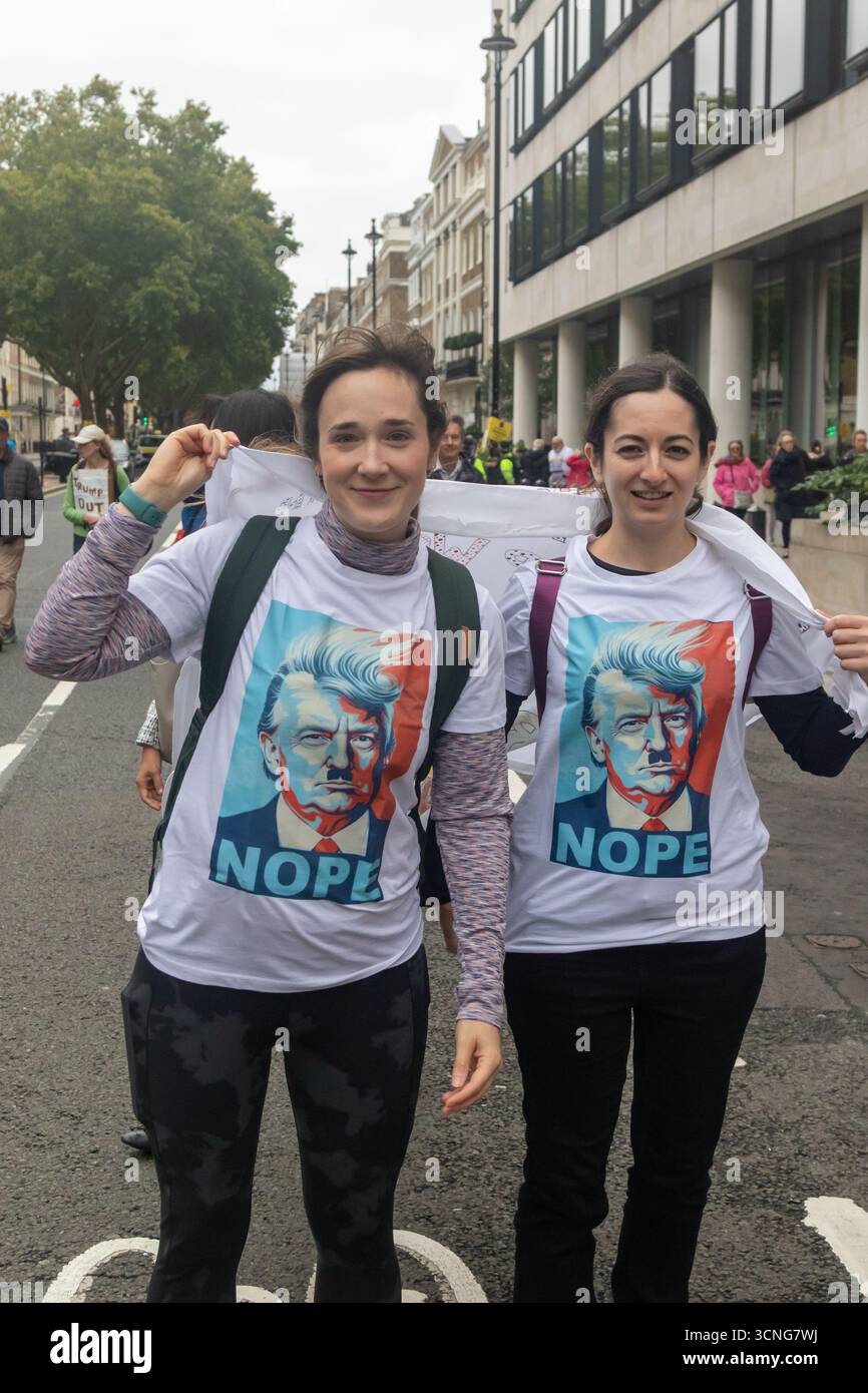 Protesters Using Shirts London, United Kingdom, September 17th 2025: The Stop Trump Coalition ...