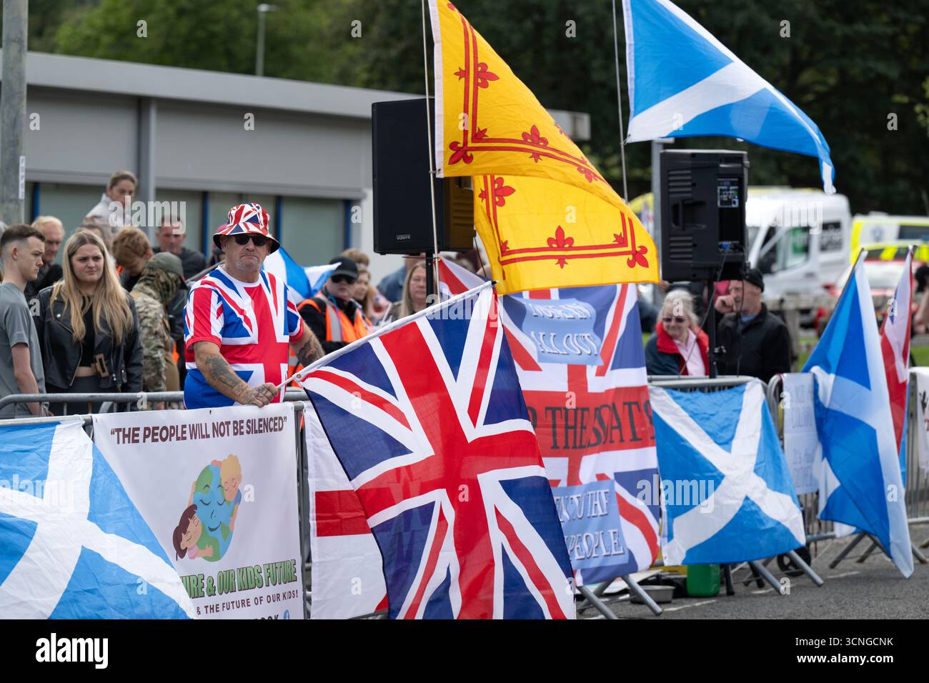 Protest In Falkirk People take part in a Save Our Future & Our Kids Futures protest ...