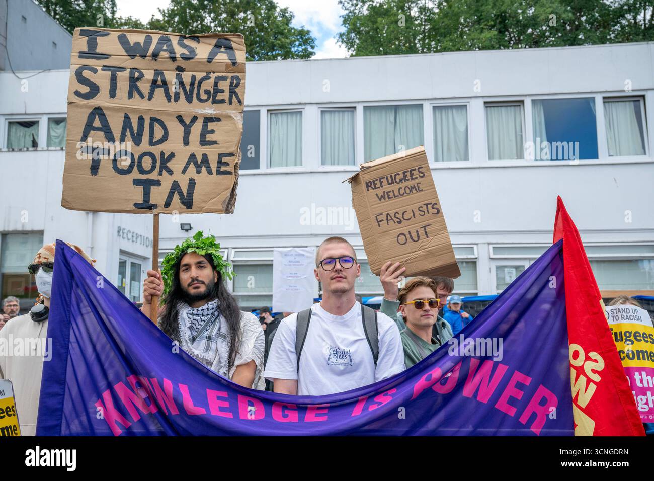 Protest In Falkirk People take part in a Stand Up To Racism counter protest during a ...