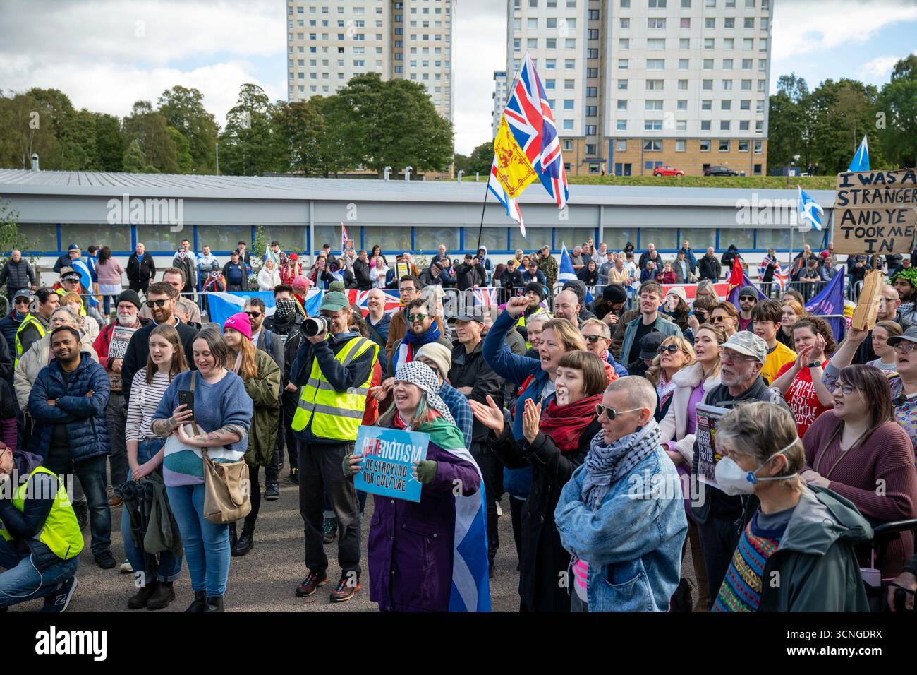 Protest In Falkirk People take part in a Stand Up To Racism counter protest during a ...