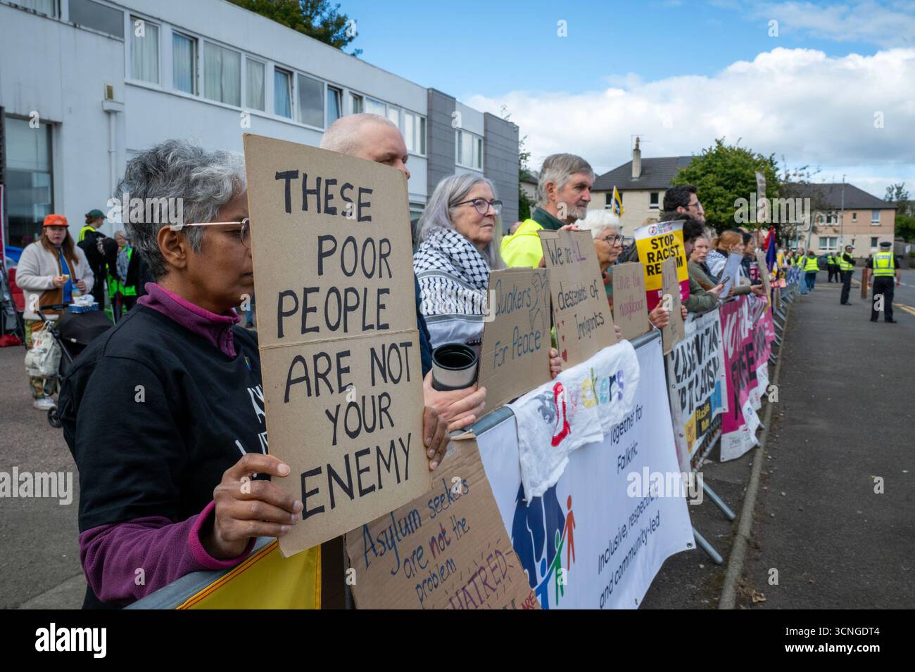 Protest In Falkirk People take part in a Stand Up To Racism counter protest during a ...