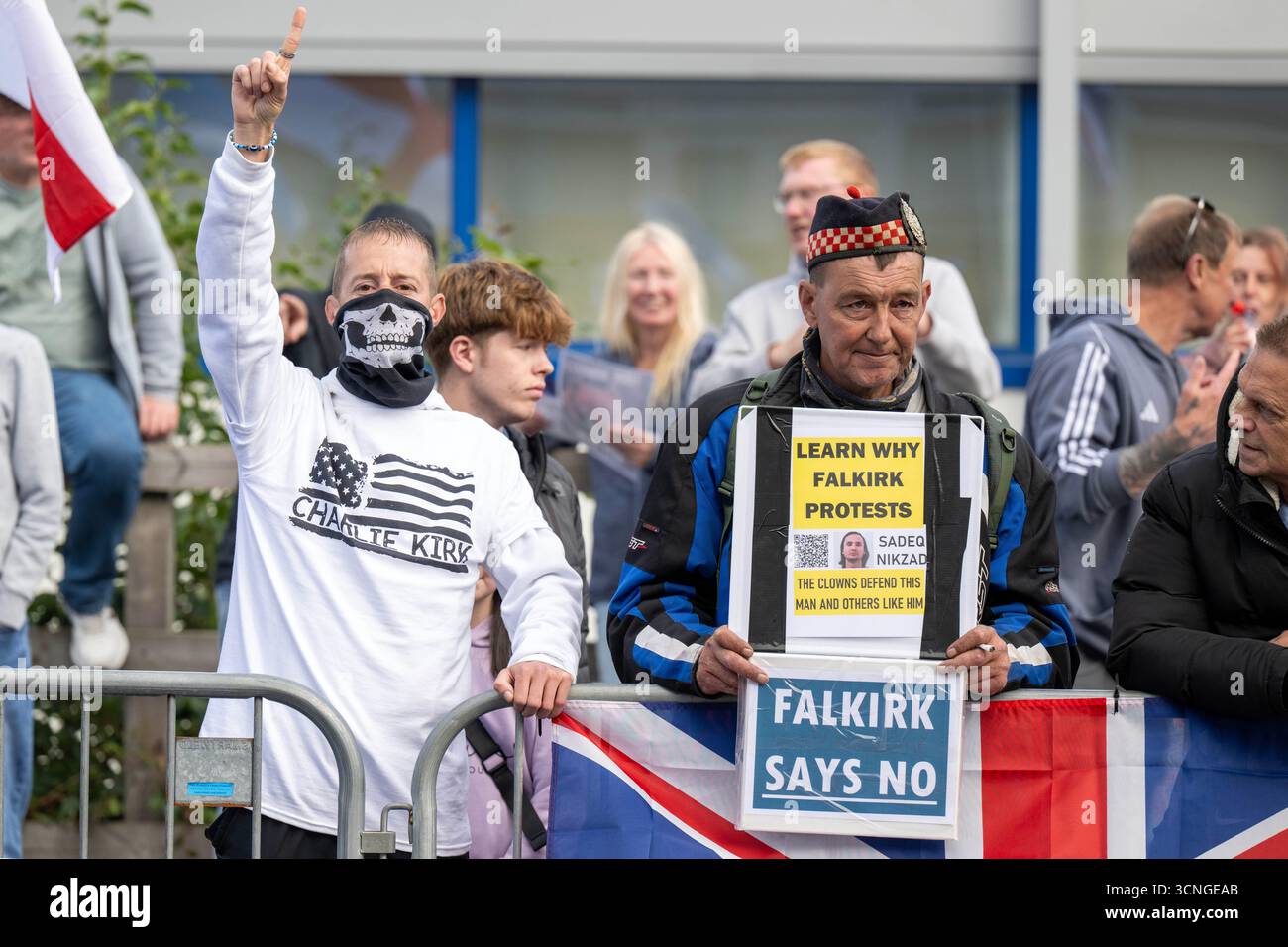 Protest In Falkirk People take part in a Save Our Future & Our Kids Futures protest ...