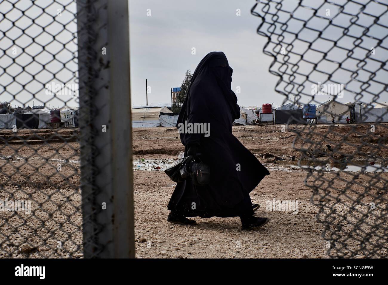 Al Hol, February 11, 2025 - Two women in the Iraqi-Syrian section of Al ...