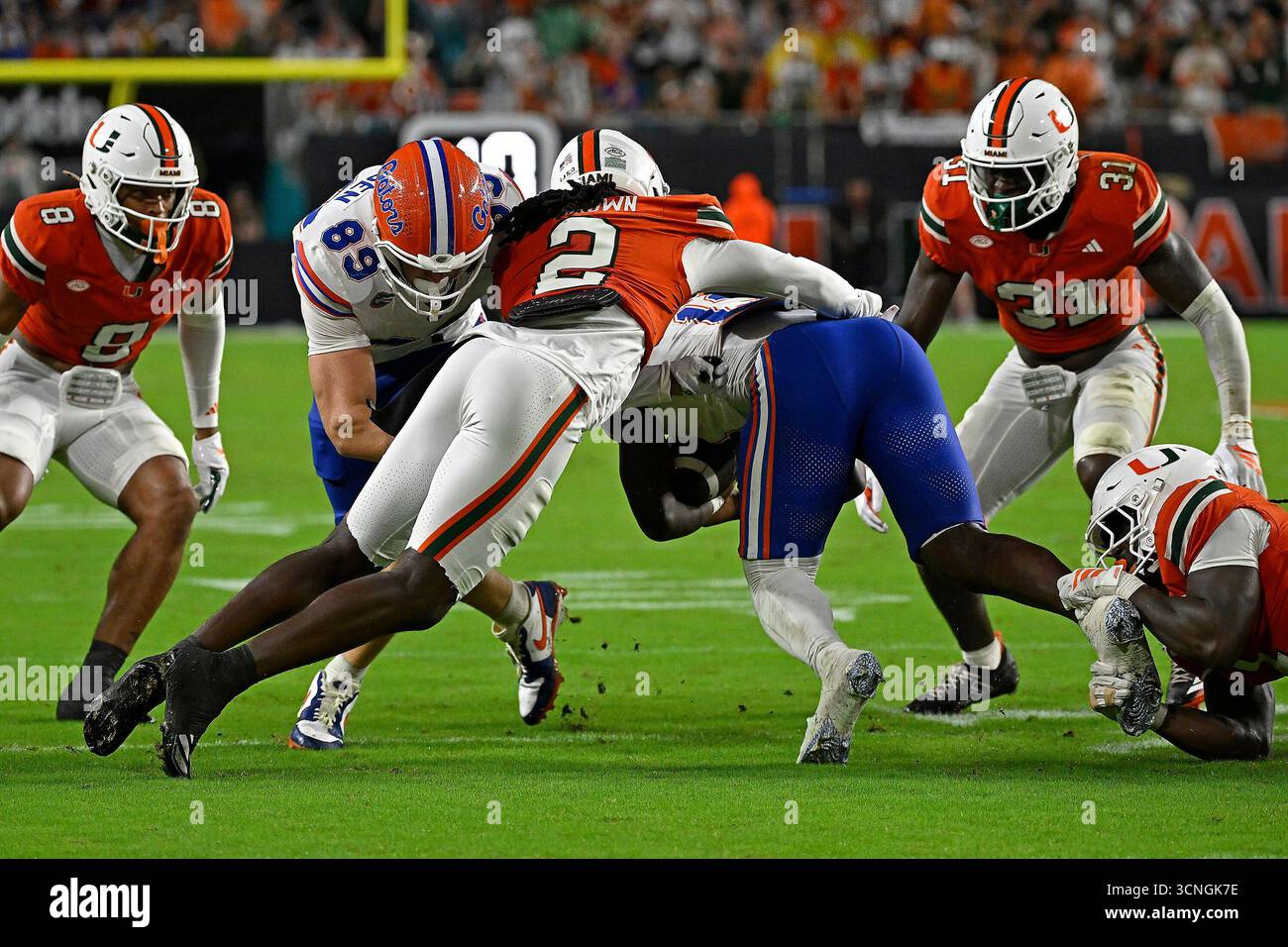 MIAMI GARDENS, FL - SEPTEMBER 20: Miami defensive back Damari Brown (2 ...