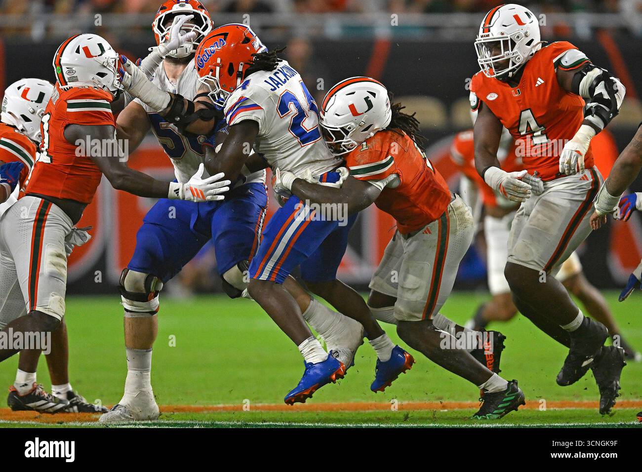 MIAMI GARDENS, FL - SEPTEMBER 20: Miami linebacker Mohamed Toure (1 ...