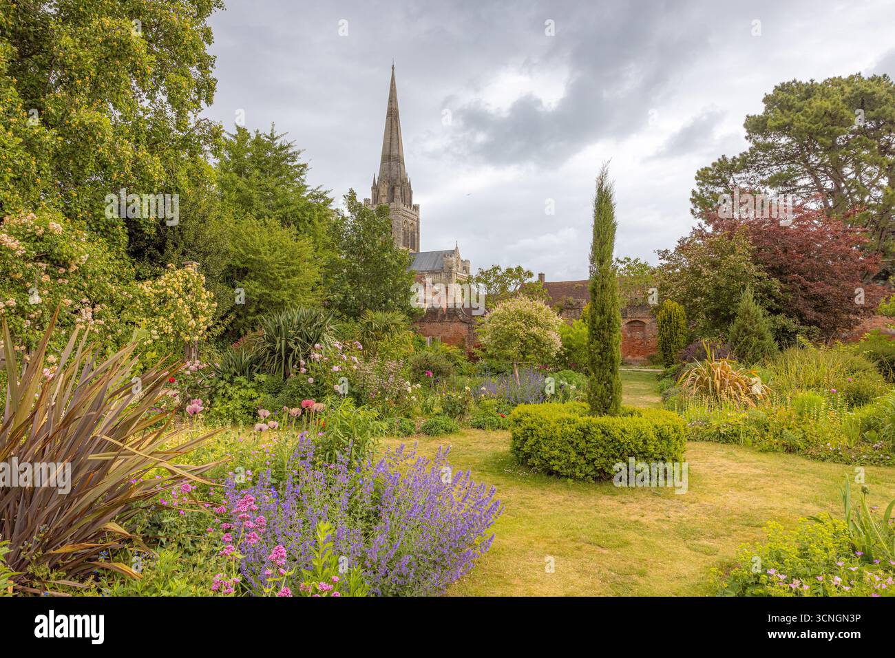 Bishops Palace Gardens, Chichester, UK Stock Photo