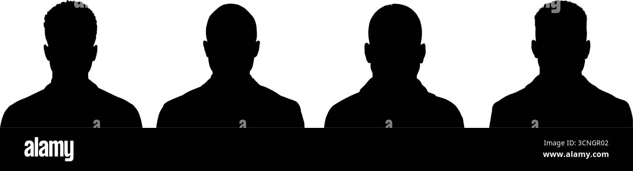 Men silhouette set, front view - vector icon Stock Vector Image & Art ...