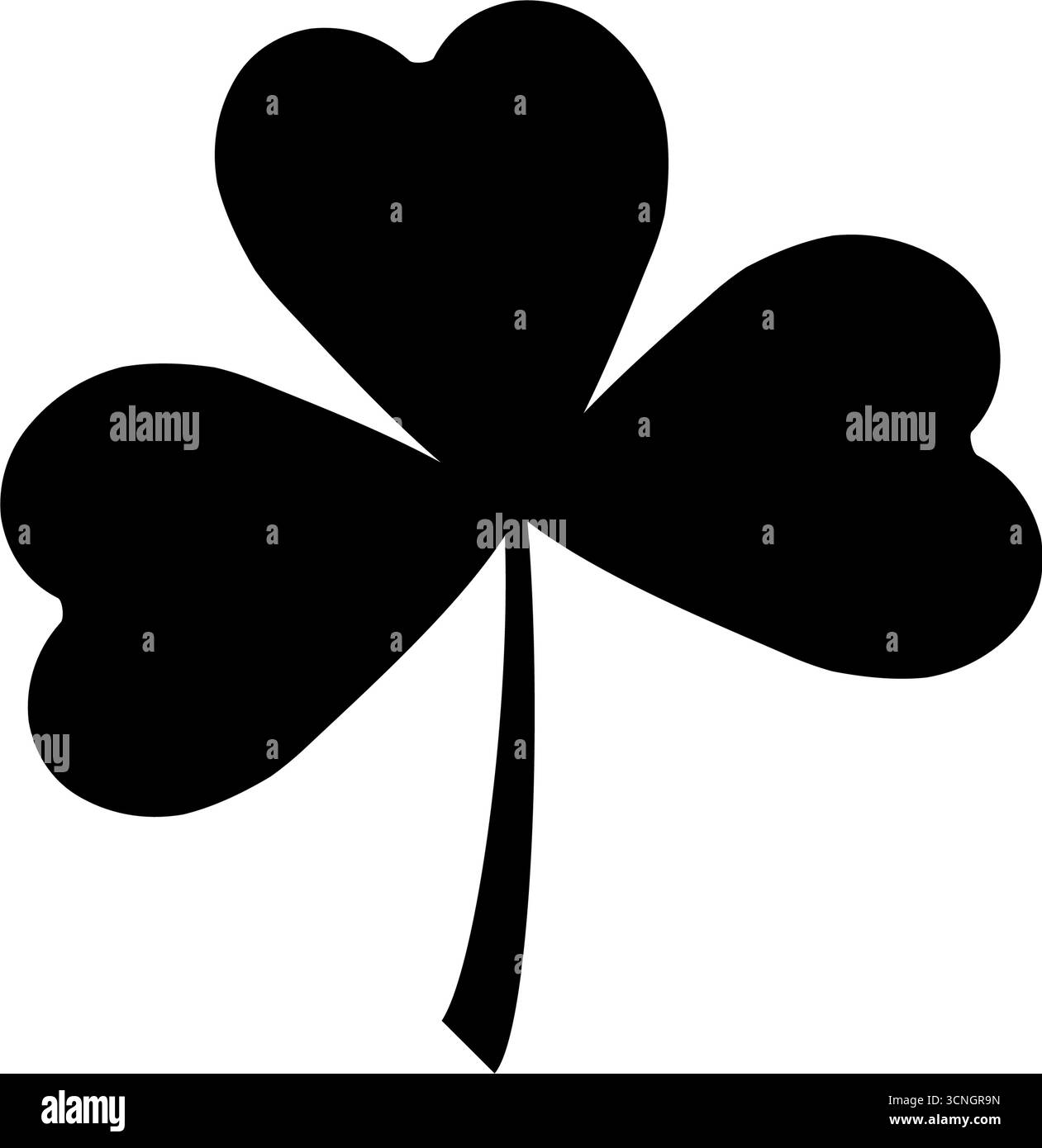 Green clover shamrock symbol Black and White Stock Photos & Images - Alamy