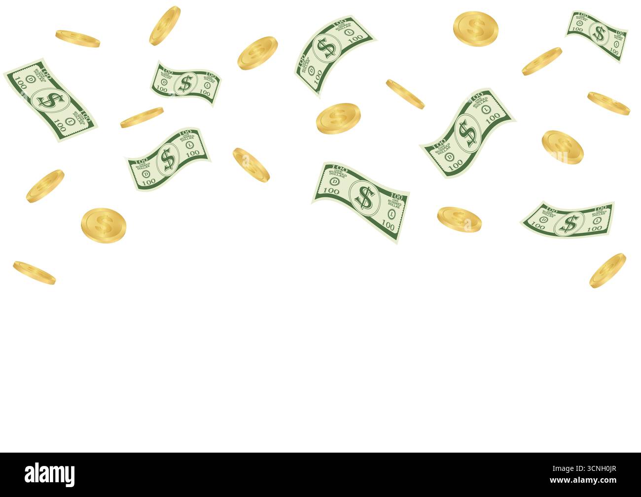 Flying gold coins falling Stock Vector Images - Alamy