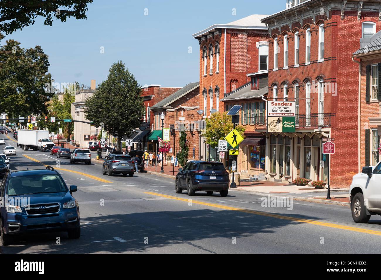 WAYNESBORO, PA, USA SEPTEMBER 20, 2025 The main street of