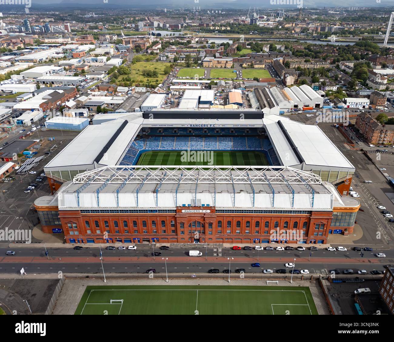 An Aerial View Of Ibrox Stadium Home Of Glasgow Rangers FC In An Aerial View Of Ibrox Stadium Home Of Glasgow Rangers FC In