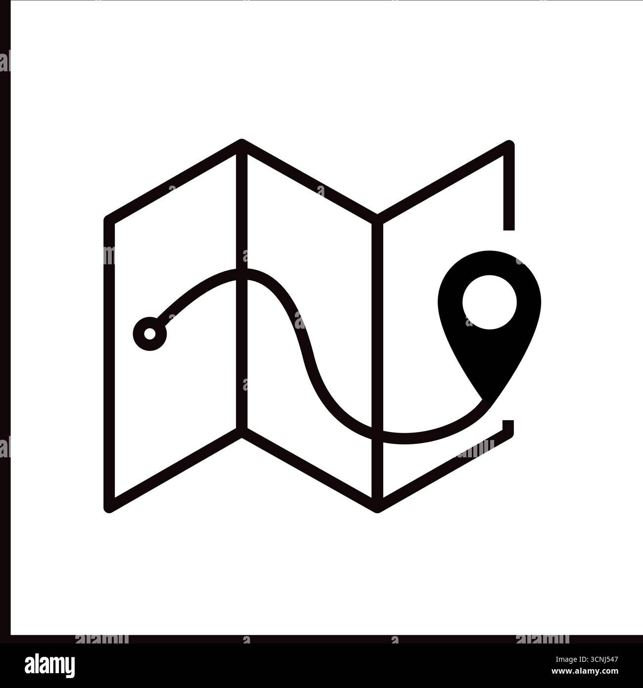 Route map line icon Stock Vector Image & Art - Alamy