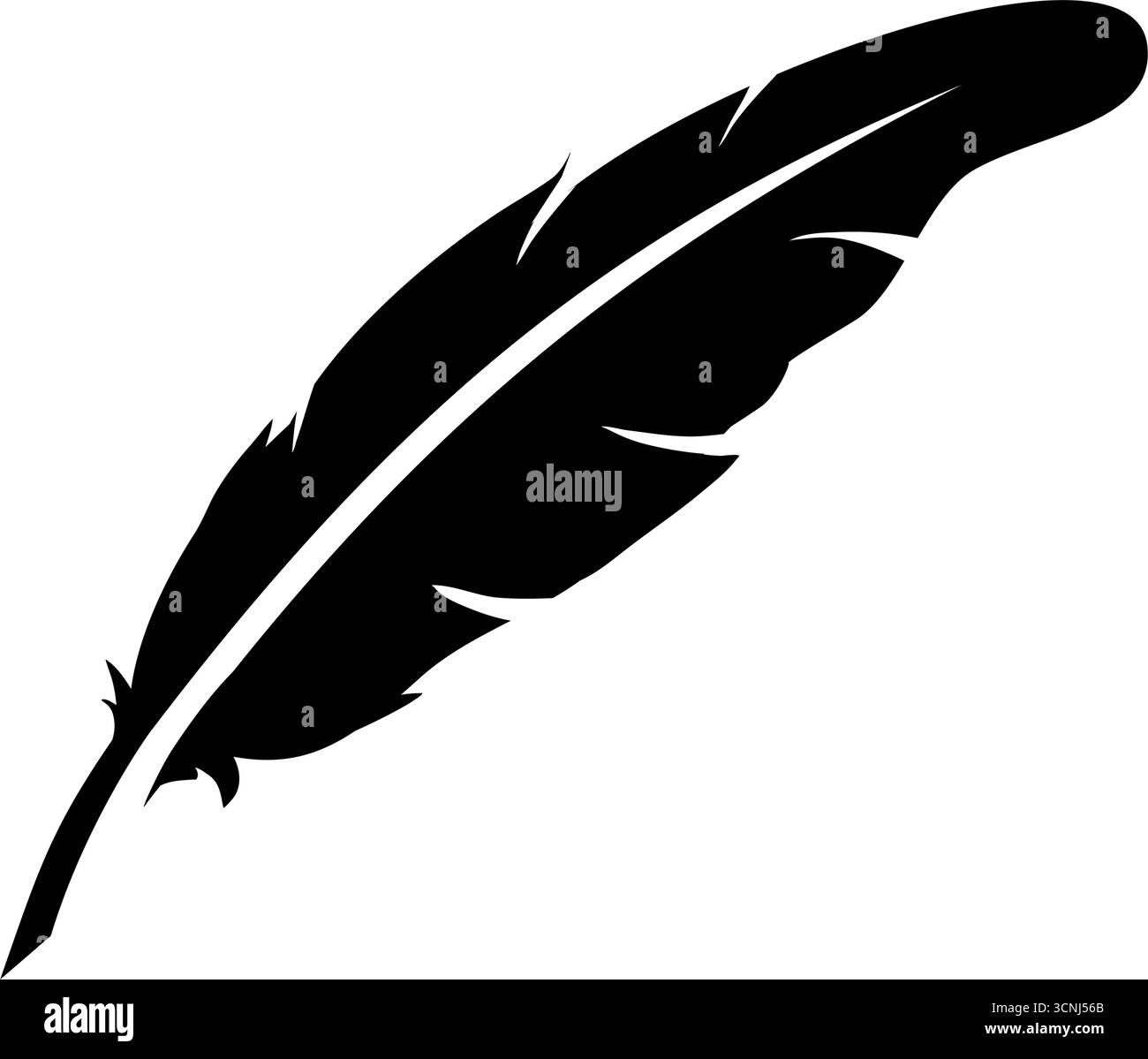 Bird feather silhouette vector Black and White Stock Photos & Images ...