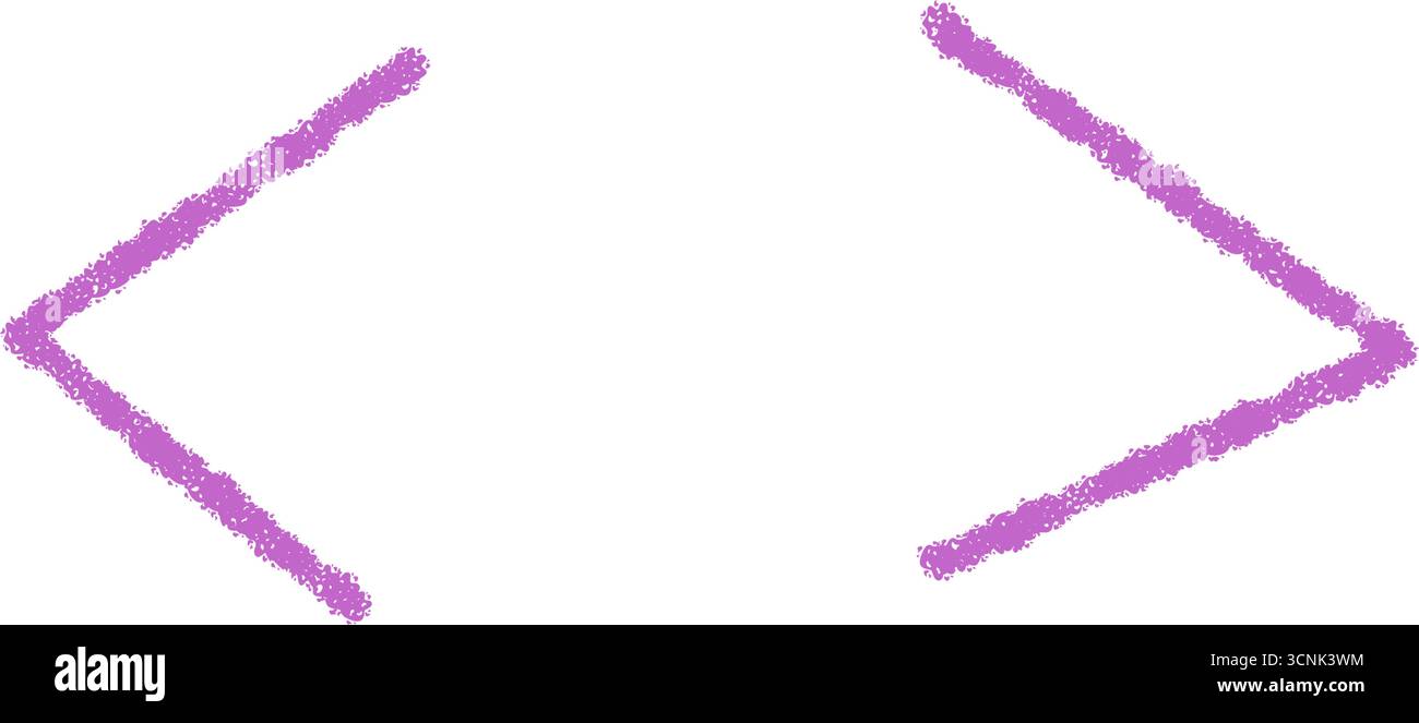 Purple Crayon Hand Drawn Brackets Symbol Stock Vector