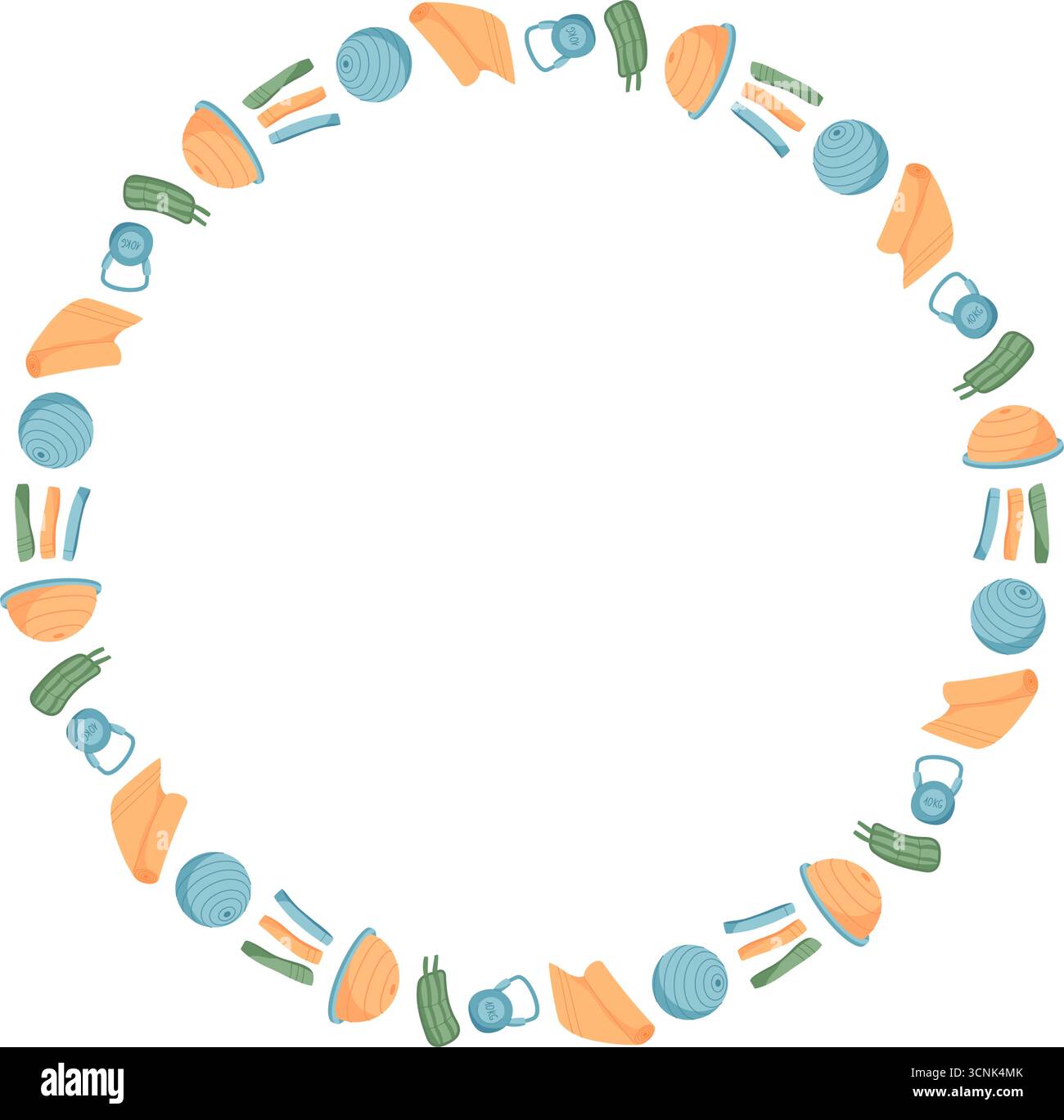 Minimal Circle Frame For Fitness Stock Vector