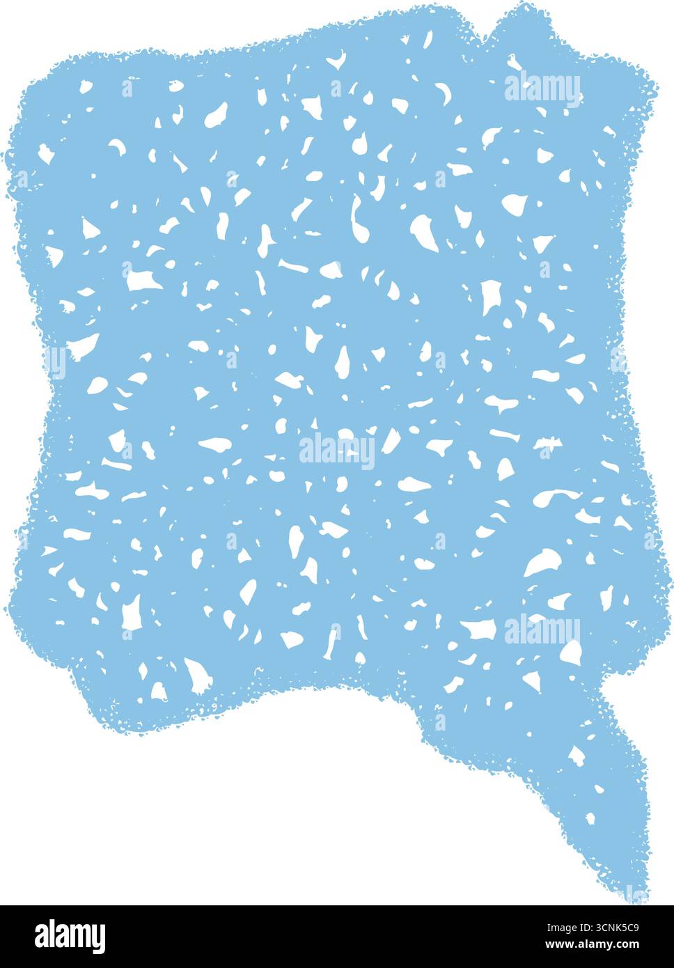 Blue Chalk Squiggle Speech Bubble Sketch Stock Vector