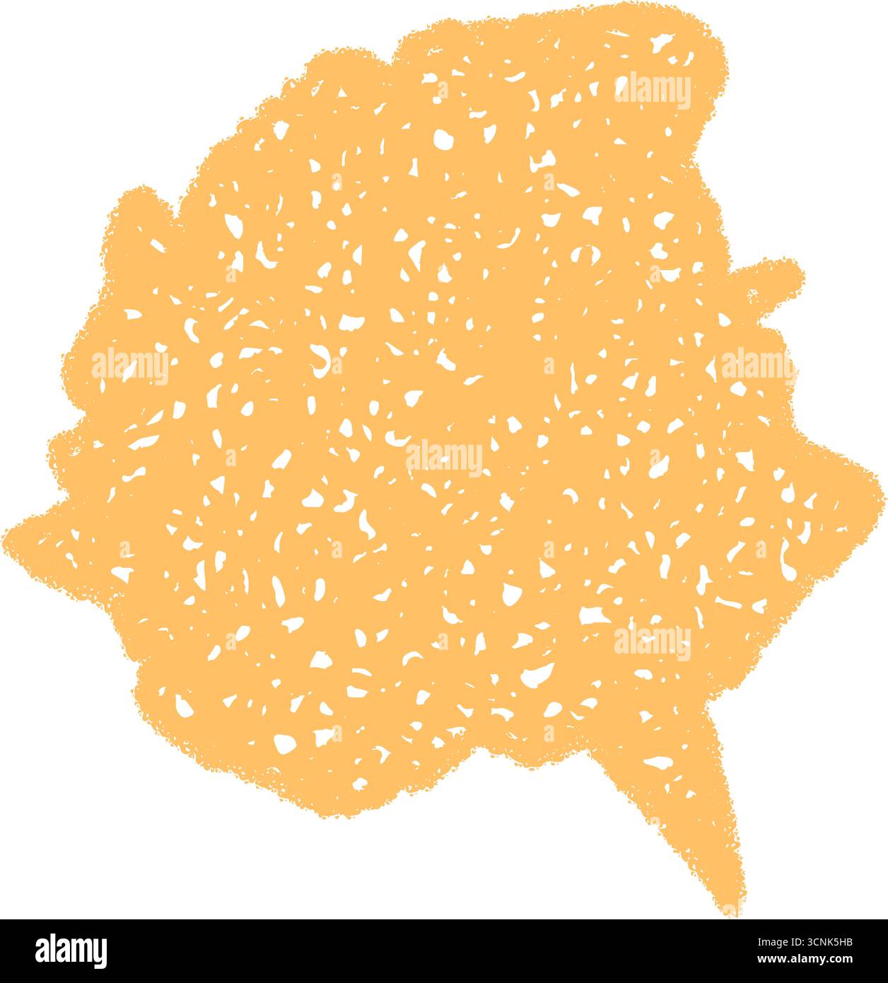Crayon Wavy Speech Bubble Doodle Stock Vector