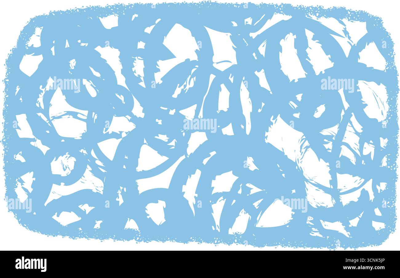 Blue Chalk Sketch Rectangle Frame Border Stock Vector