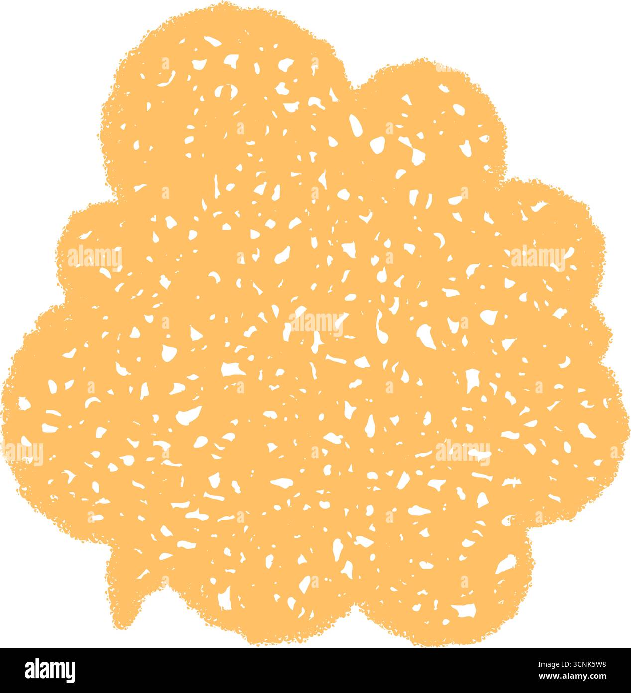 Orange Crayon Scribble Speech Balloon Cloud Stock Vector