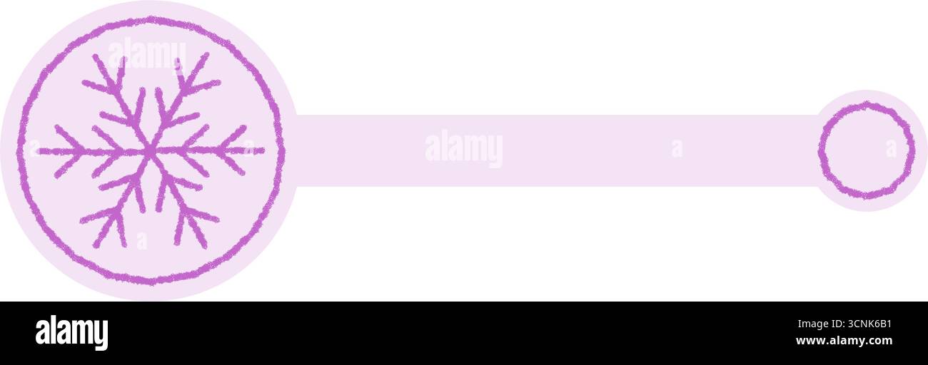 Flat Pastel Purple Snowflake Sticker Seal Stock Vector