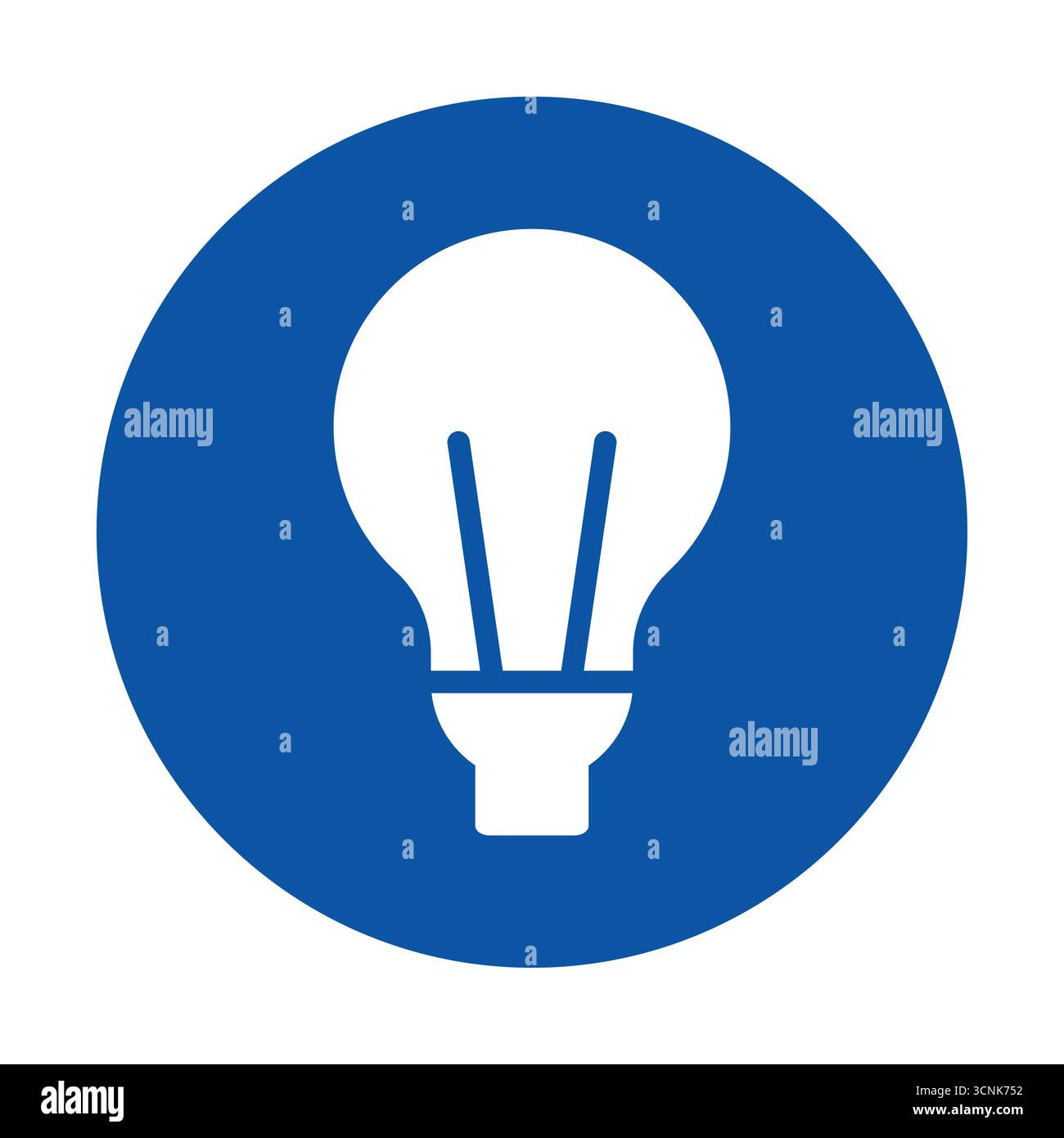 This image features a simple light bulb icon in a blue circle, ideal for representing concepts of electricity, innovation, and ideas in digital projec Stock Vector