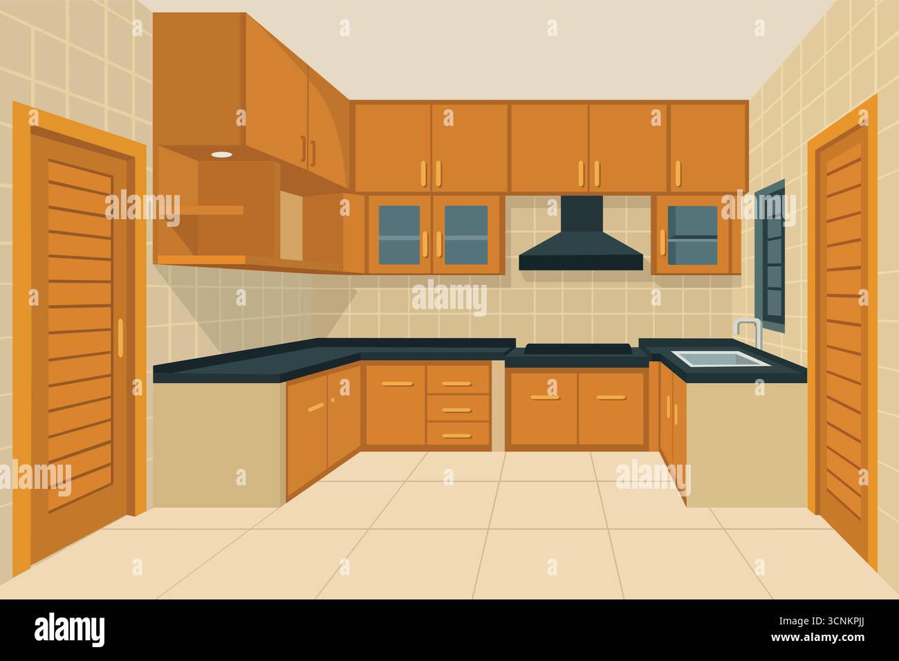 Modern kitchen countertops Stock Vector Images - Alamy