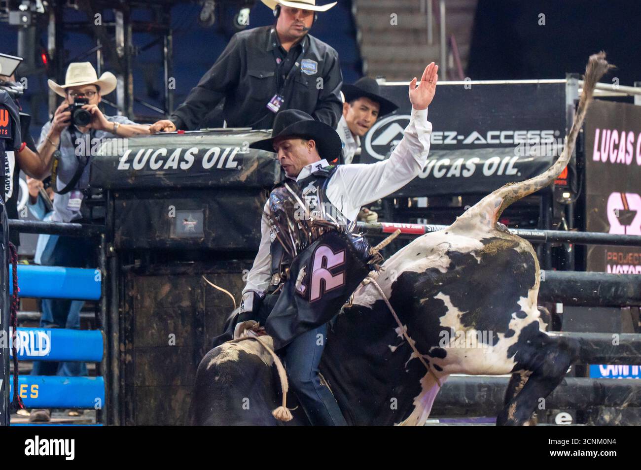 Arizona Ridge Riders' Eduardo Aparecido rides Dozier in game 13 during ...