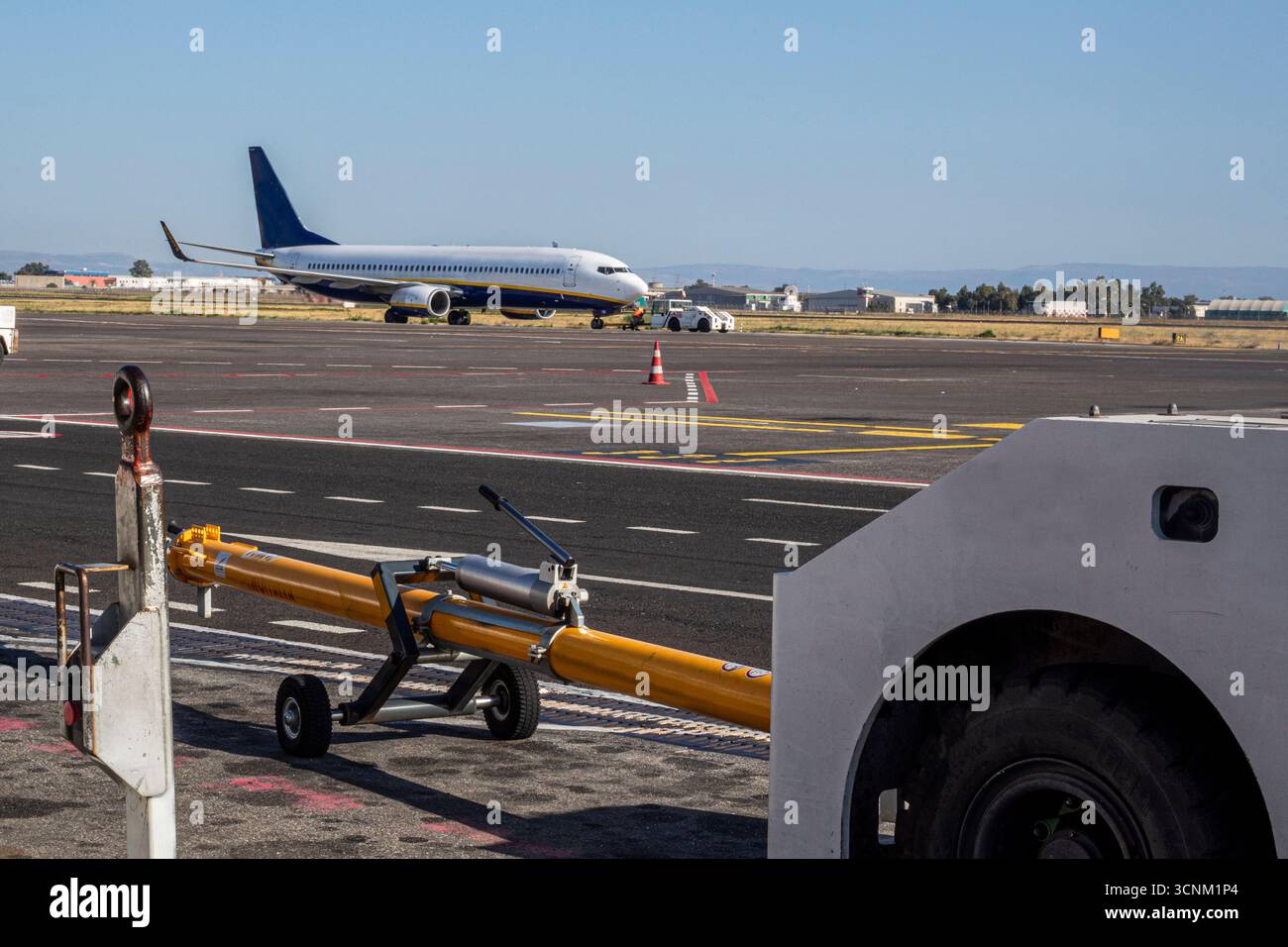airport with planes, buses, and passenger boarding ramps Stock Photo ...