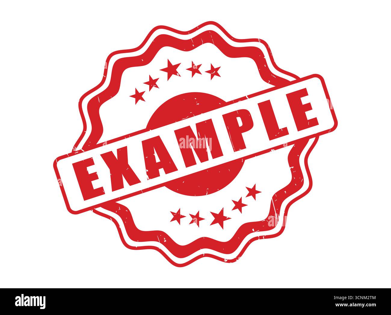 A Example Rubber Stamp Seal with a Decorative Border Stock Vector